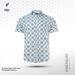 Blue-Geo-Pattern-Cotton-Half-Shirt-Premium-Bangladeshi-Fabric
