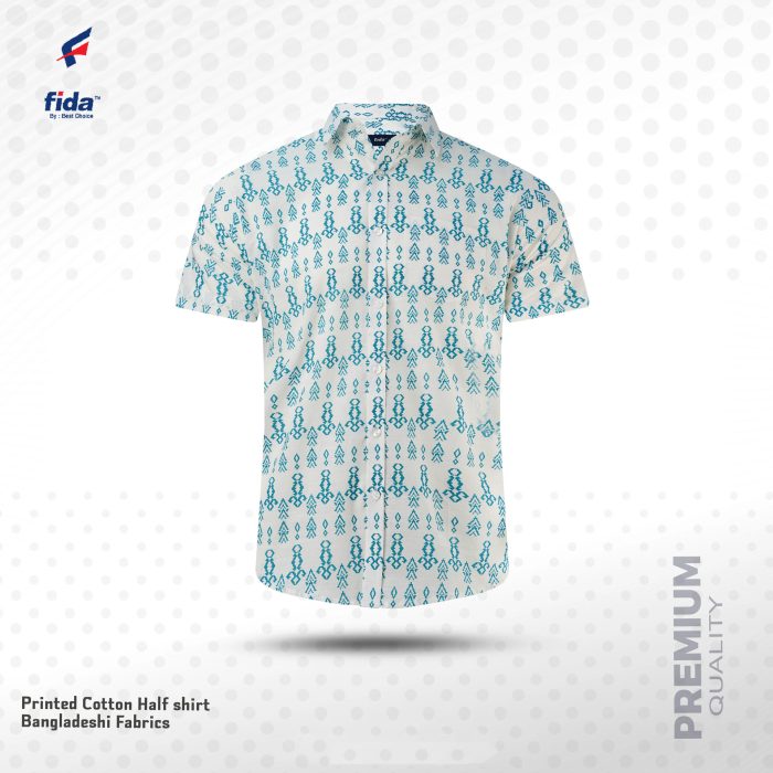 Fida Men's 100% Cotton Printed Half Sleeve Shirt - Image 2