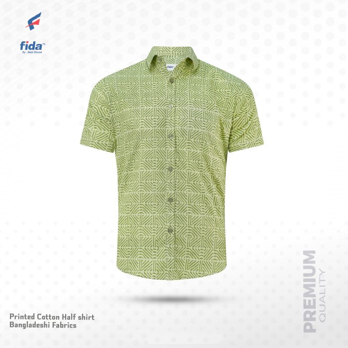 Fida Men's 100% Cotton Printed Half Sleeve Shirt - Image 2