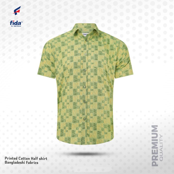Fida Men's 100% Cotton Printed Half Sleeve Shirt - Image 2
