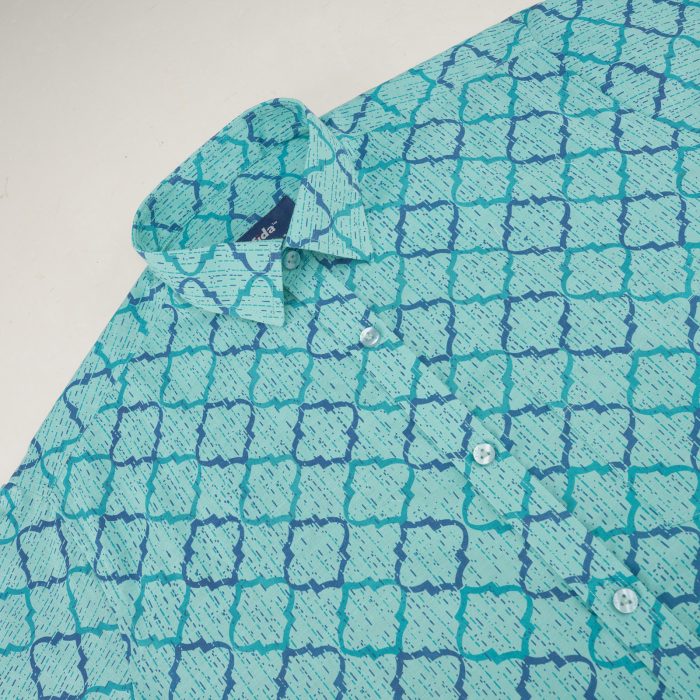 Fida Men's 100% Cotton Printed Half Sleeve Shirt - Image 3