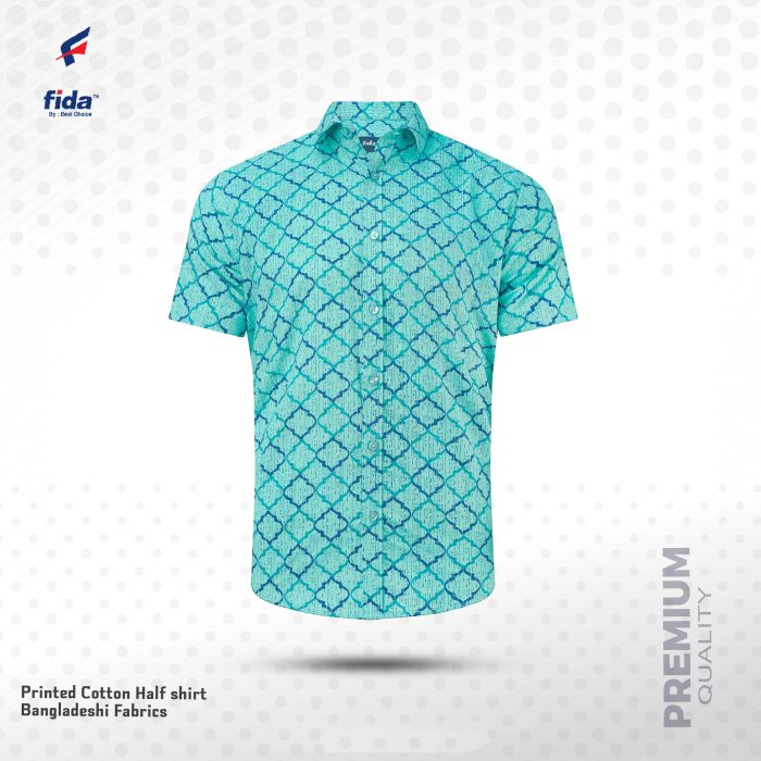 Fida Men's 100% Cotton Printed Half Sleeve Shirt - Image 2