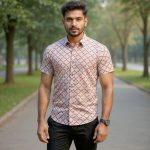 Fida Men's 100% Cotton Printed Half Sleeve Shirt