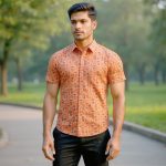 Fida Men's 100% Cotton Printed Half Sleeve Shirt