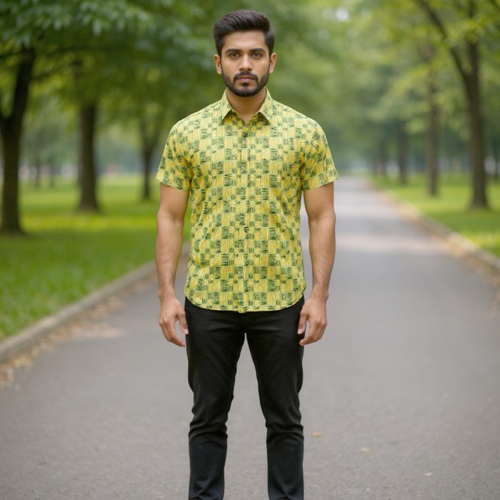 Fida Men's 100% Cotton Printed Half Sleeve Shirt - Image 1