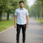 Fida Men's 100% Cotton Printed Half Sleeve Shirt
