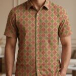 Fida Men's 100% Cotton Printed Half Sleeve Shirt