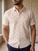 Fida Men's 100% Cotton Printed Half Sleeve Shirt