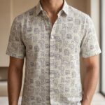Fida Men's 100% Cotton Printed Half Sleeve Shirt