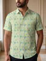 Fida Men's 100% Cotton Printed Half Sleeve Shirt