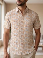 Fida Men's 100% Cotton Printed Half Sleeve Shirt