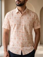 Fida Men's 100% Cotton Printed Half Sleeve Shirt