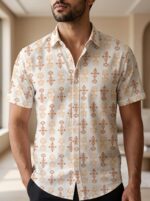 Fida Men's 100% Cotton Printed Half Sleeve Shirt
