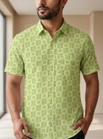 Fida Men's 100% Cotton Printed Half Sleeve Shirt